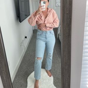 Zara boyfriend style light wash jeans